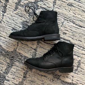 Thursday Black Matte Leather Captain boots - size 9.5 mens
